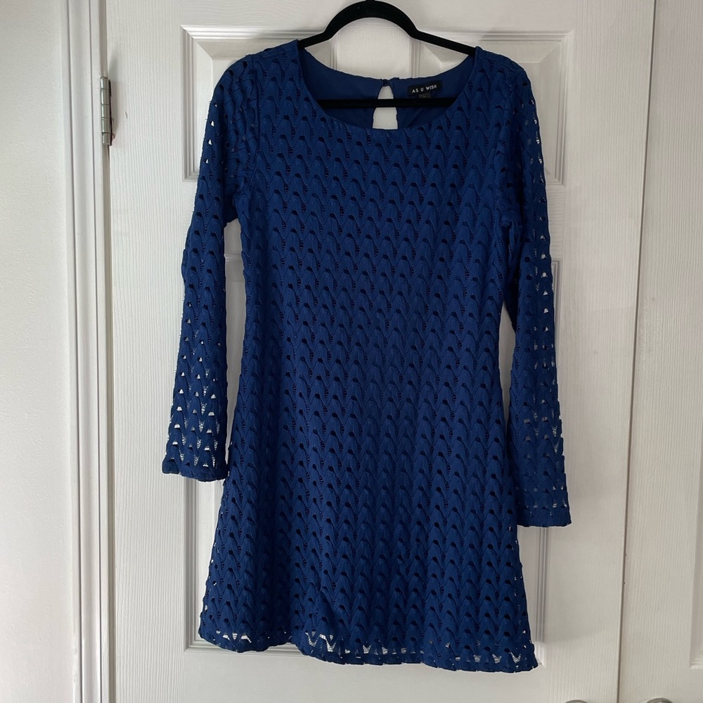 Navy Blue Lace Dress